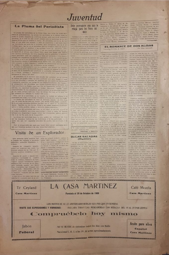 Casa Martínez en la prensa de 1931