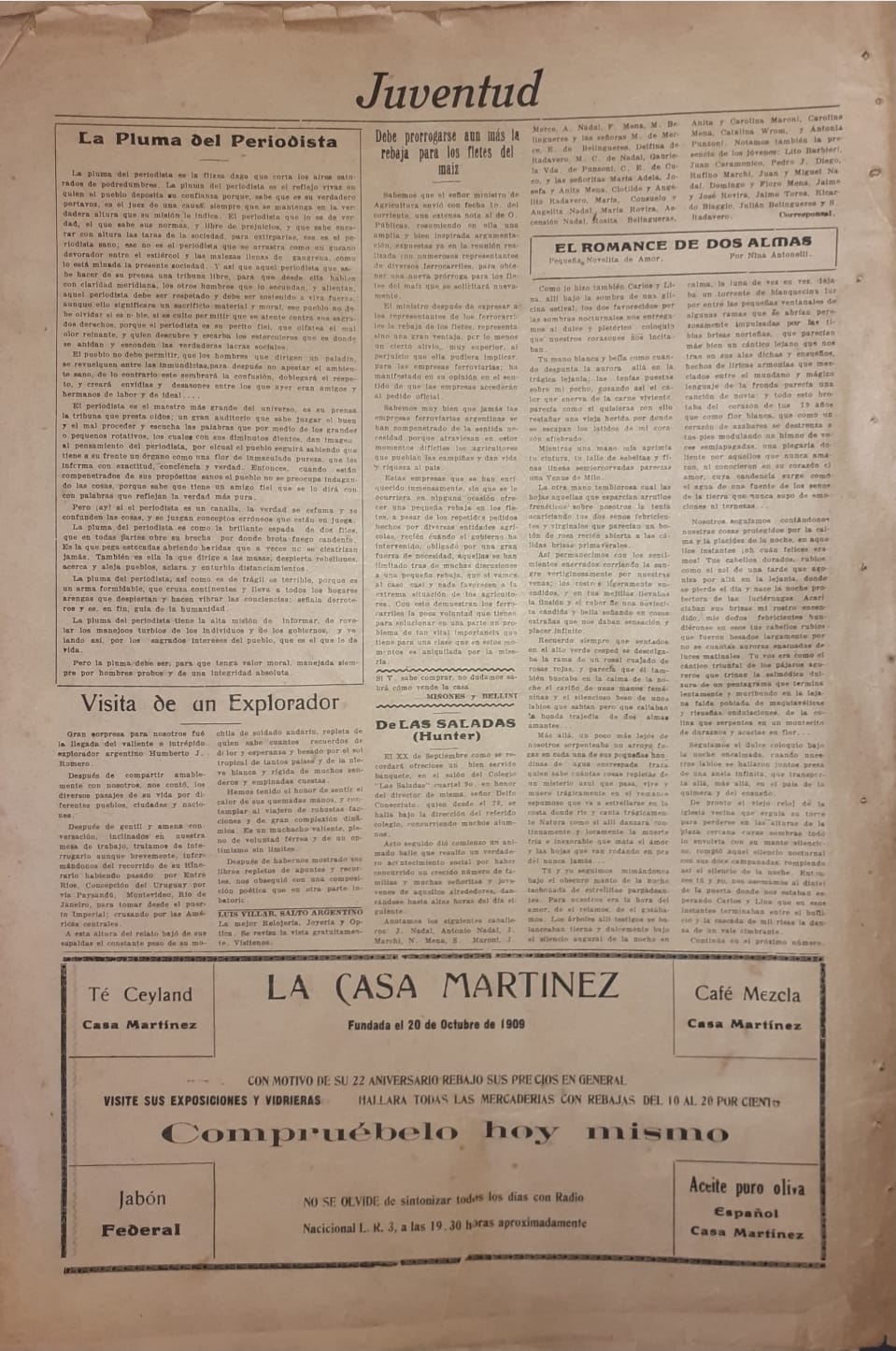 Casa Martínez en la prensa de 1931